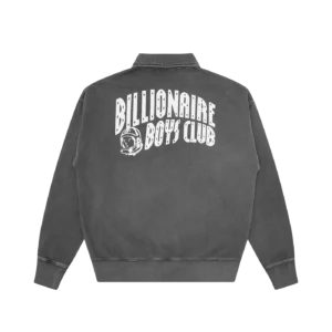 ARCH LOGO WASHED QUARTER ZIP BLACK 1