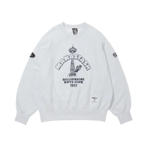 BILLIONAIRE BOYS CLUB X MANASTASH GUSSET SWEATSHIRT ASH GREY
