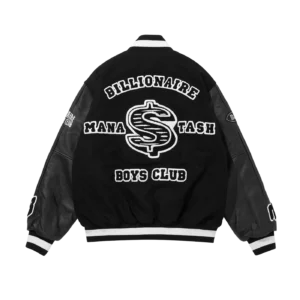 BILLIONAIRE BOYS CLUB X MANASTASH LEATHER SLEEVE JACKET BLACK 1