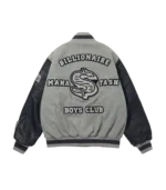 BILLIONAIRE BOYS CLUB X MANASTASH LEATHER SLEEVE JACKET GREY 1