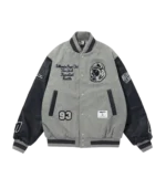 BILLIONAIRE BOYS CLUB X MANASTASH LEATHER SLEEVE JACKET GREY