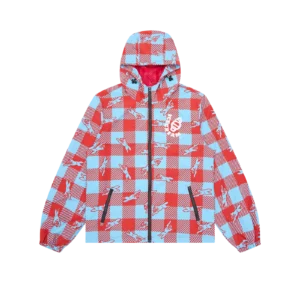 CHECKER RUNNING DOG HOODED WINDBREAKER MULTI