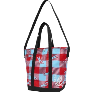 CHECKER RUNNING DOG TOTE BAG RED BLUE 1