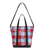 CHECKER RUNNING DOG TOTE BAG RED BLUE