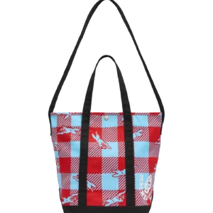 CHECKER RUNNING DOG TOTE BAG RED BLUE
