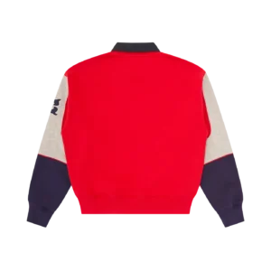 COLLARED WARM UP SWEATSHIRT RED 1