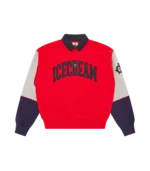 COLLARED WARM UP SWEATSHIRT RED