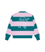 CONES & BONES STRIPED KNITTED CARDIGAN PINK GREEN STRIPE 1