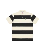 CONES & BONES STRIPED POLO SHIRT BLACK OFF WHITE