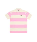 CONES & BONES STRIPED POLO SHIRT PINK CREAM