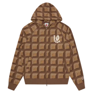 Chocolate Waffle Zip Through Hood