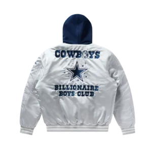 DALLAS COWBOYS SATIN JACKET GREY 1
