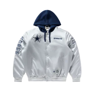DALLAS COWBOYS SATIN JACKET GREY