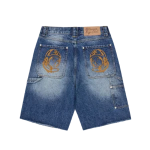 DISTRESSED ASTRO DENIM CARPENTER SHORTS MID WASH BLUE 1