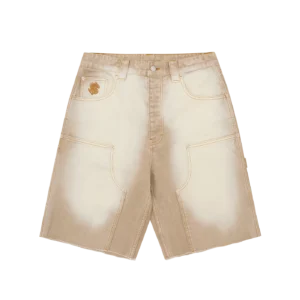 DISTRESSED ASTRO DENIM CARPENTER SHORTS SAND WASH