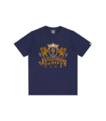 EMBROIDERED CREST LOGO OVERSIZED T SHIRT NAVY
