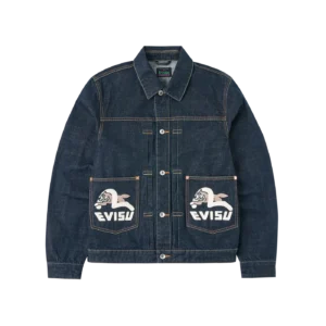 EVISU X ICECREAM EMBROIDERED DENIM JACKET RINSE INDIGO 1