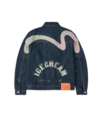 EVISU X ICECREAM EMBROIDERED DENIM JACKET RINSE INDIGO