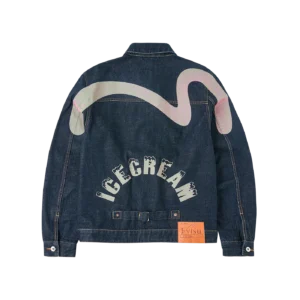 EVISU X ICECREAM EMBROIDERED DENIM JACKET RINSE INDIGO