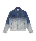 FADE OUT RUNNING DOG DENIM TRUCKER JACKET MID WASH BLUE