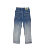 FADE OUT RUNNING DOG DOUBLE SCOOP DENIM PANTS MID WASH BLUE 1