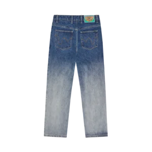 FADE OUT RUNNING DOG DOUBLE SCOOP DENIM PANTS MID WASH BLUE 1