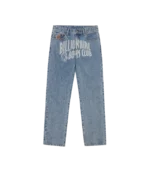 FADED ARCH LOGO DENIM PANTS LIGHT WASH BLUE
