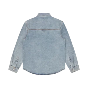 FADED ARCH LOGO L S DENIM SHIRT LIGHT WASH BLUE 1