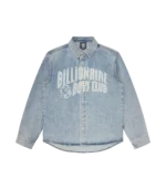FADED ARCH LOGO L S DENIM SHIRT LIGHT WASH BLUE