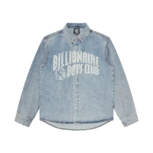 FADED ARCH LOGO L S DENIM SHIRT LIGHT WASH BLUE