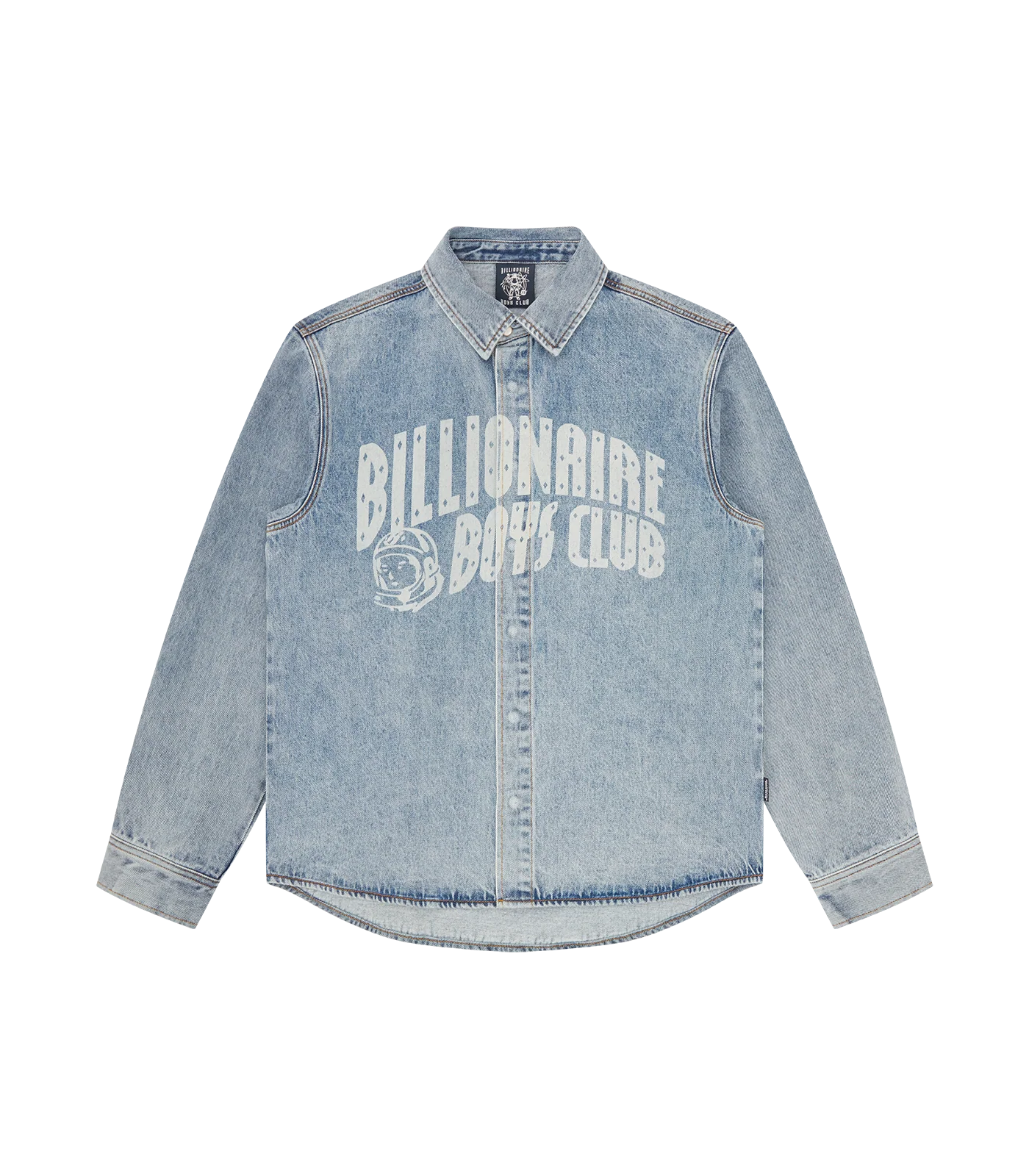 FADED ARCH LOGO L S DENIM SHIRT LIGHT WASH BLUE FADED ARCH LOGO L S DENIM SHIRT LIGHT WASH BLUE