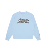 GLITTER RUNNING DOG CREWNECK BLUE