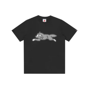 GLITTER RUNNING DOG T SHIRT BLACK