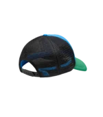 GLITTER RUNNING DOG TRUCKER CAP BLUE GREEN 1