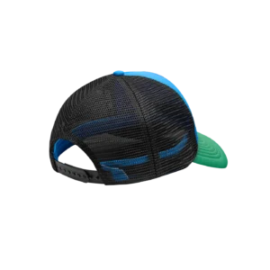 GLITTER RUNNING DOG TRUCKER CAP BLUE GREEN 1