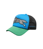 GLITTER RUNNING DOG TRUCKER CAP BLUE GREEN