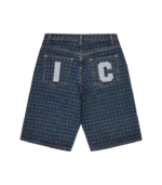 HOUNDSTOOTH RUNNING DOG JORTS INDIGO