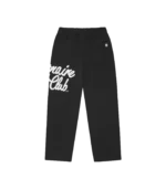 LARGE SCRIPT LOGO WIDE LEG SWEATPANTS BLACK 1