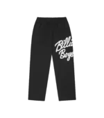 LARGE SCRIPT LOGO WIDE LEG SWEATPANTS BLACK