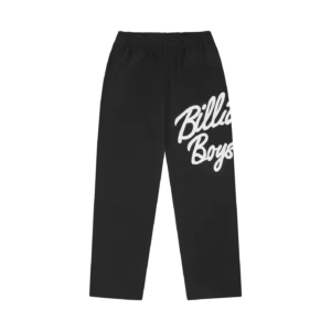 LARGE SCRIPT LOGO WIDE LEG SWEATPANTS BLACK