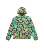 LEOPARD CAMO HOODED SHELL JACKET MULTI