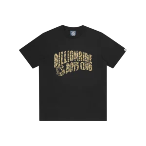 LEOPARD PRINT ARCH LOGO T SHIRT BLACK