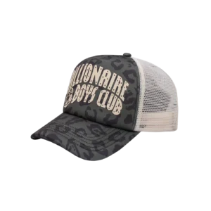 LEOPARD PRINT ARCH LOGO TRUCKER CAP OLIVE
