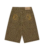 LEOPARD PRINT DENIM SHORTS MULTI 1