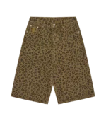 LEOPARD PRINT DENIM SHORTS MULTI