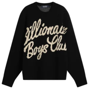 Men's Black Script Knitted Sweater