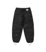 NYLON WIDE CARGO PANTS BLACK 1