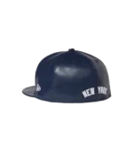 NYY LEATHER HIGH CROWN FITTED NAVY 1