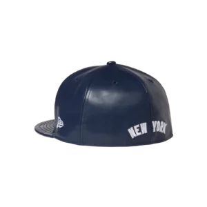 NYY LEATHER HIGH CROWN FITTED NAVY 1
