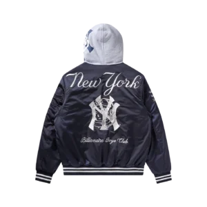 NYY SATIN STADIUM JACKET NAVY 1